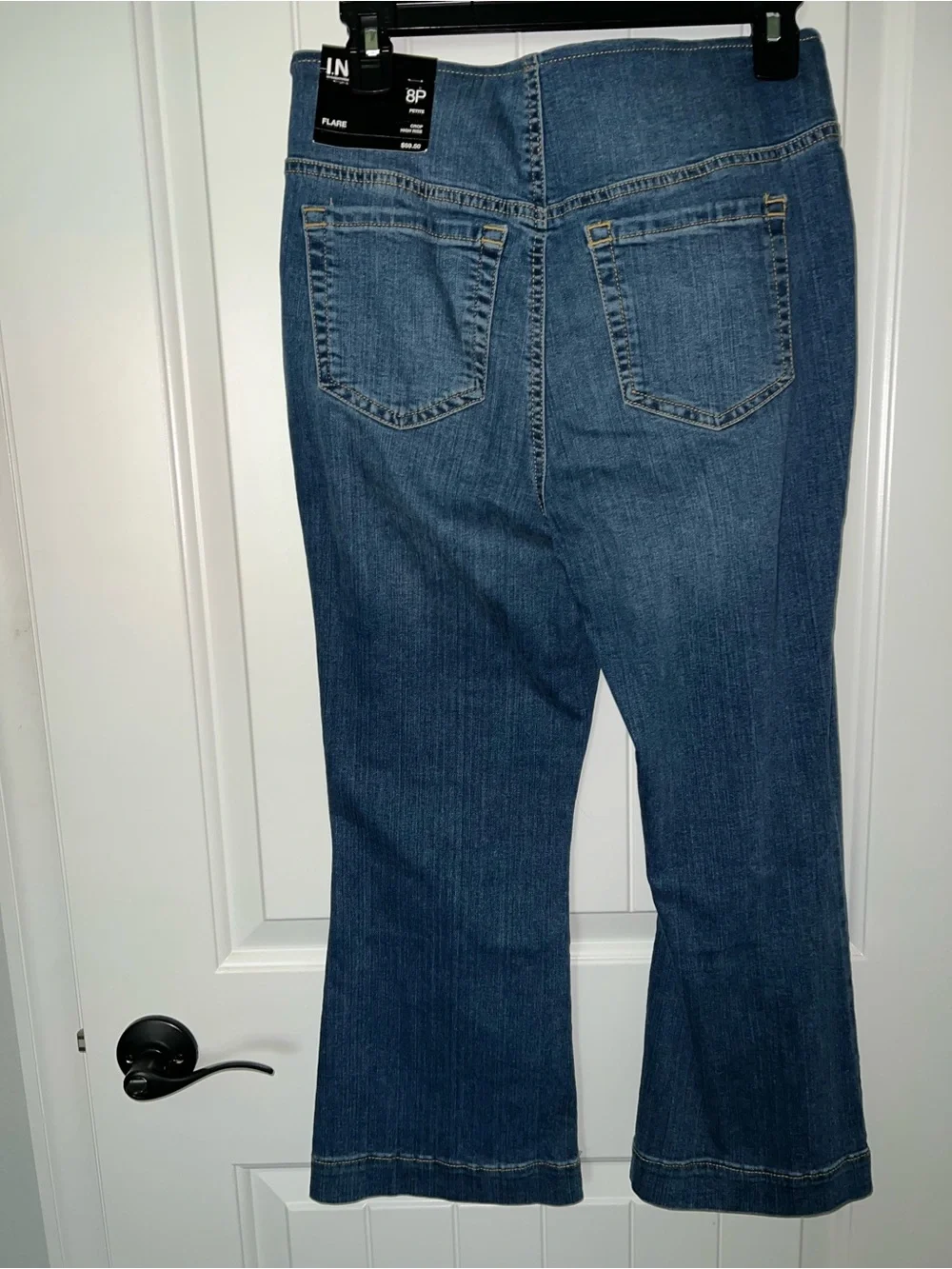 I.N.C. Petite 8 Pull On Women’s Blue Denim Straight Crop NWT